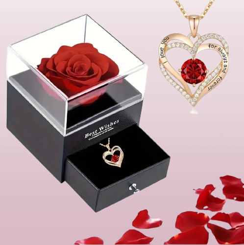 Luxury Love Rose Box Necklace